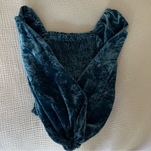 Anthropologie Puff-Sleeved Velvet Blouse - Picture 8 of 8